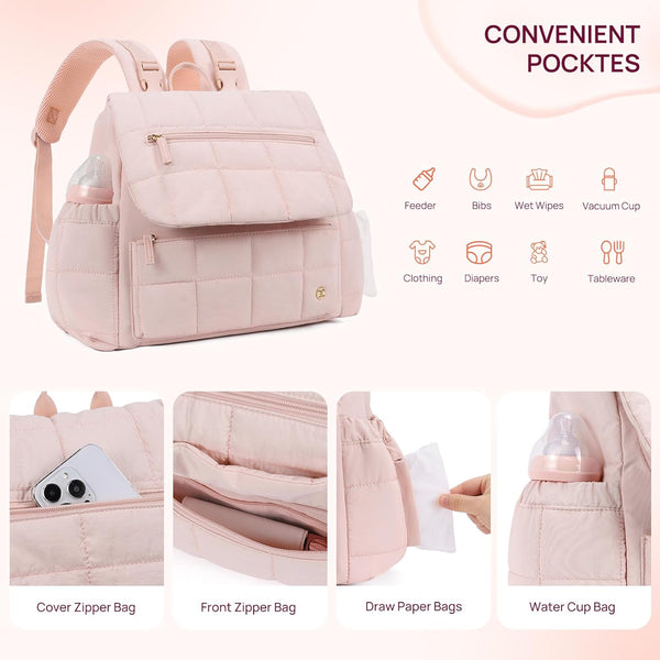Stylish Puffer Bag Set for Moms