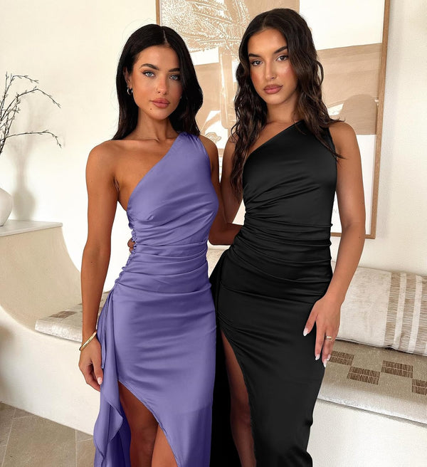 Elegant One Shoulder Maxi Dress